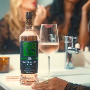 Magnum VS Watermelon Kiss sweet watermelon wine bottle and wine glass